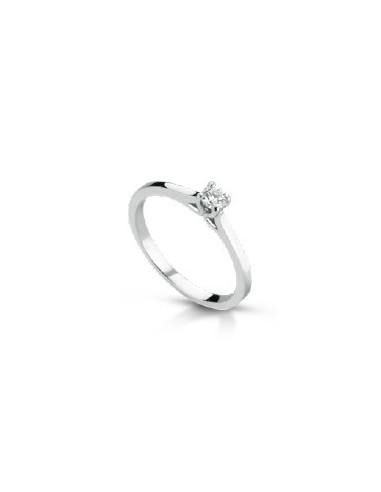 Acquista Anello solitario in oro bianco 18Kt con diamanti naturali ...