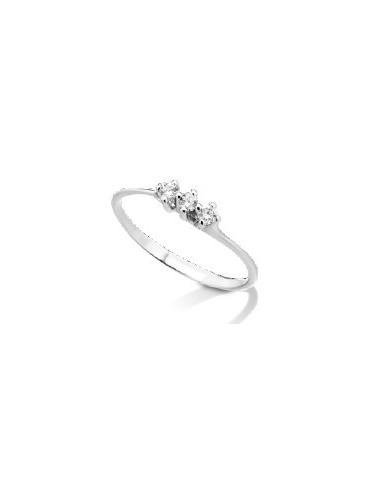 Anello trilogy in oro bianco 18Kt con diamanti naturali C-ANT61009 ...