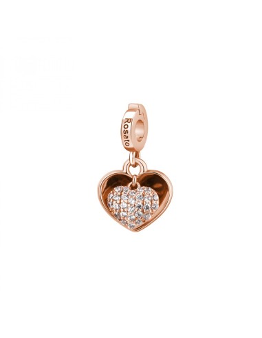 Charm ROSATO Storie in argento 925 placcato oro rosa RZLE026 Cuore/...