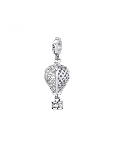 Charm ROSATO Storie in argento 925 con cristalli RZ028R Mongolfiera...