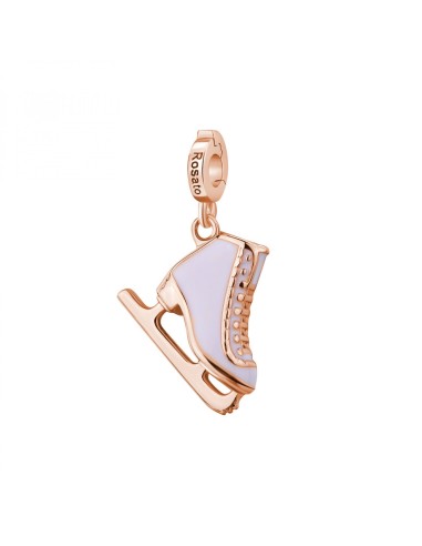 Charm ROSATO Storie in argento 925 placcato oro rosa con smalto RZ2...