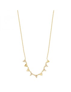 Collana Rosato Vittoria in argento 925 placcato oro giallo con cris...