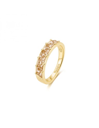 Anello fedina Rosato Vittoria in argento 925 placcato oro giallo co...
