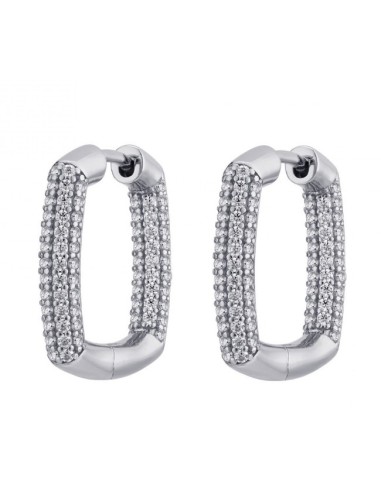 Orecchini quadrati Rosato Bianca in argento 925 con cristalli RZBI2...