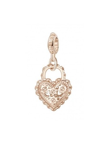 Charm ROSATO Storie in argento 925 placcato oro rosa RZ056 Cuore/Lu...