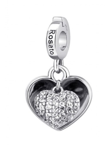 Charm ROSATO Storie in argento 925 RZLE026R Cuore/Grazie Mamma only...