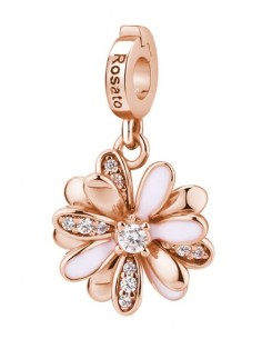 Charm ROSATO Storie in argento 925 placcato oro rosa con smalto R19...