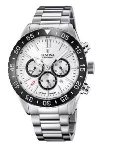 Orologio FESTINA Ceramic F20575/1 Bianco con cinturino in acciaio i...