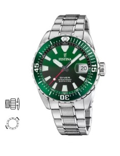Orologio FESTINA The Originals F20669/2 Verde con cinturino in acci...