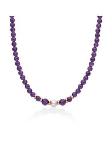 Acquista Collana MILUNA in argento 925 placcato oro rosa con perla ...