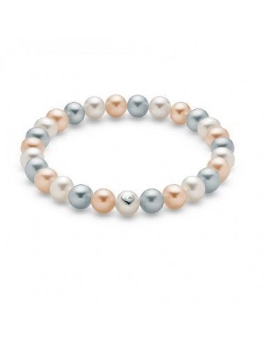 Acquista Bracciale MILUNA in argento 925 con perle bianche grigie e...