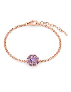 Bracciale MILUNA in argento 925 placcato oro rosa con ametista tagl...