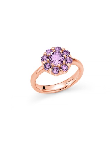 Acquista Anello MILUNA in argento 925 placcato oro rosa con ametist...