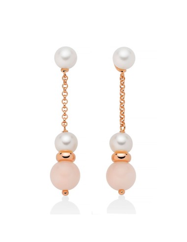 Acquista Orecchini MILUNA in argento 925 placcato oro rosa con perl...