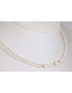 Acquista Collana in oro giallo 18Kt con perle naturali e sfere in o...