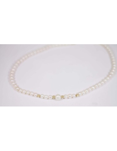 Collana in oro giallo con perle e sfere in oro giallo B-1006A/6 onl...