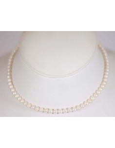 Acquista Collana in oro bianco 18Kt con perle naturali B-105B a sol...