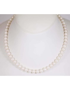 Acquista Collana in oro bianco 18Kt con perle naturali B-105B/2+ a ... 2