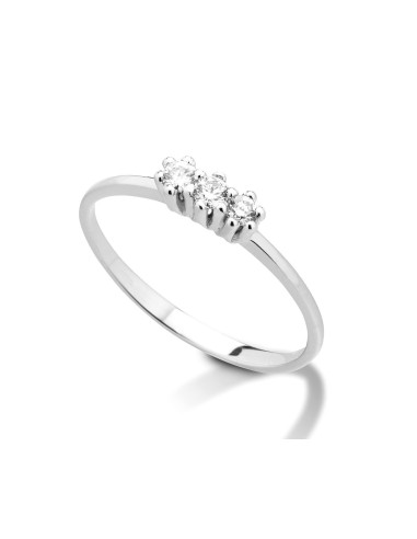 Anello trilogy in oro bianco 18Kt con diamanti naturali C-ANT62012 ...