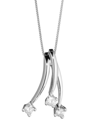 Acquista Girocollo in oro bianco 18Kt con diamanti naturali F-CIORC...