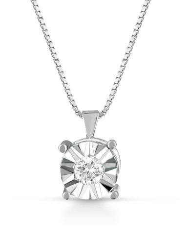 Acquista Girocollo in oro bianco 18Kt con diamanti naturali C-PLDIS...