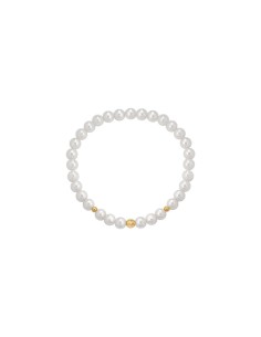 Bracciale elastico con perle e sfere in oro giallo B-206AMOLLA only...