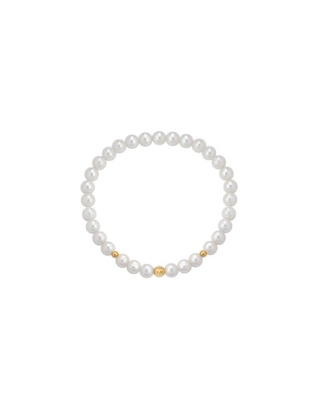 Bracciale elastico con perle e sfere in oro giallo B-206AMOLLA only...