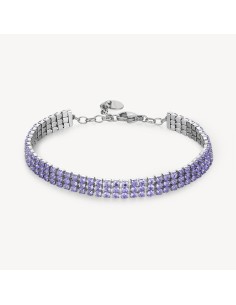 Bracciale tennis BROSWAY Desideri in acciaio 304 e cristalli violet...