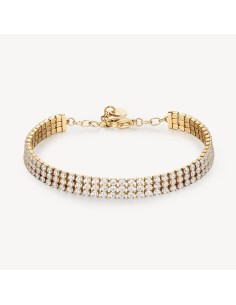 Bracciale tennis BROSWAY Desideri in acciaio 304 dorato e cristalli...