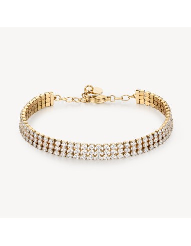 Bracciale tennis BROSWAY Desideri in acciaio 304 dorato e cristalli...