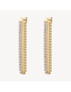 Orecchini pendenti BROSWAY Desideri in acciaio 304 dorato e cristal...