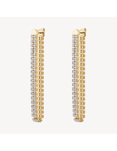 Orecchini pendenti BROSWAY Desideri in acciaio 304 dorato e cristal...