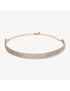 Collana choker BROSWAY Desideri in acciaio 304 dorato e cristalli B...