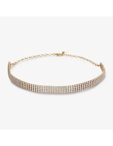 Collana choker BROSWAY Desideri in acciaio 304 dorato e cristalli B...
