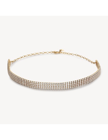 Collana choker BROSWAY Desideri in acciaio 304 dorato e cristalli B...