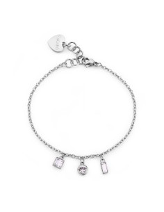 Bracciale S'AGAPO Luce in acciaio 316L SCE25 con cristalli pendenti...