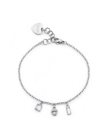 Bracciale S'AGAPO Luce in acciaio 316L SCE25 con cristalli pendenti...