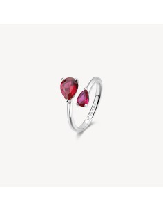 Anello BROSWAY FANCY in argento 925 e cubic zirconia ruby FPR115C M...