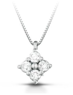 Acquista Girocollo in oro bianco 18Kt con diamanti naturali C-CIOVE...