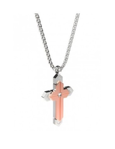 Collana ZANCAN Uomo in acciaio con pendente croce EHC212  a solo 52...