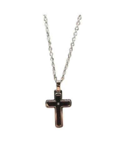 Collana ZANCAN Uomo in acciaio con pendente croce EHC223  a solo 52...