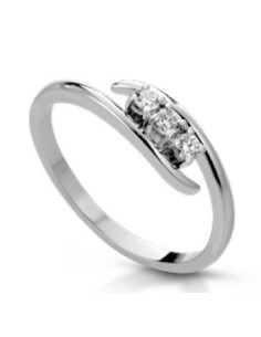 Acquista Anello trilogy in oro bianco 18Kt con diamanti naturali B-...