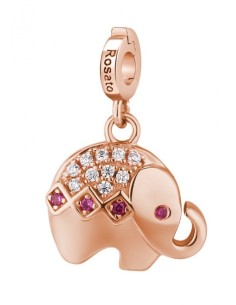 Charm ROSATO Storie in argento 925 placcato oro rosa RZ001 con cris...