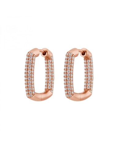 SALDI Orecchini quadrati Rosato Bianca in argento 925 placcato oro ...