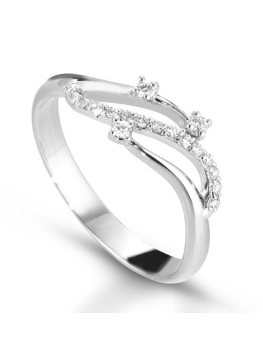 Anello in oro bianco 18Kt con diamanti naturali C-ANFANT64 only 452...