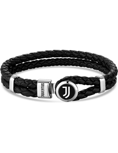 Bracciale JUVENTUS Official in cuoio e piastra in acciaio B-JB010UL...