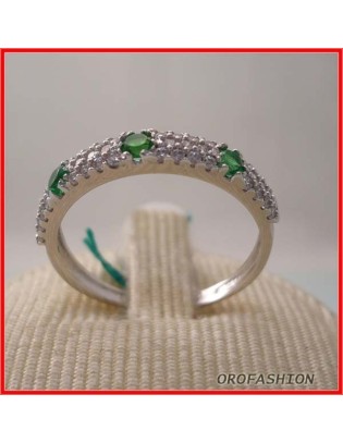 Anello oro 18kt pietre semipreziose effetto SMERALDI - 407128