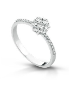 Anello in oro bianco 18Kt con diamanti naturali F-ANFLORA/1 only 51...