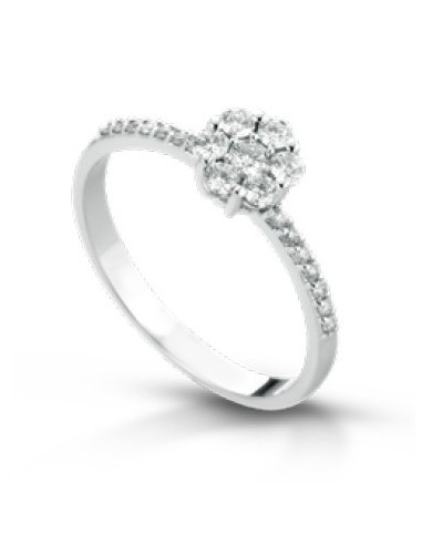 Acquista Anello in oro bianco 18Kt con diamanti naturali F-ANFLORA/...