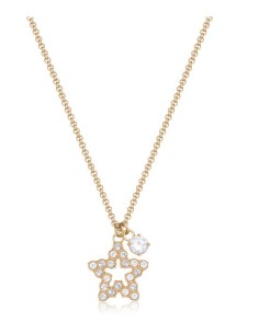 Collana S'AGAPO Twinkle SWN06 in acciaio 316L dorato con pendente s...
